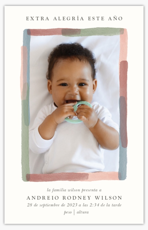 Un tarjeta de vacaciones para bebé vacaciones para bebés diseño blanco gris para Tipo con 1 imágenes