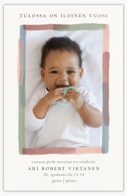 Mallin esikatselu Mallivalikoima: Sateenkaari Vauvakortti, 18.2 x 11.7 cm