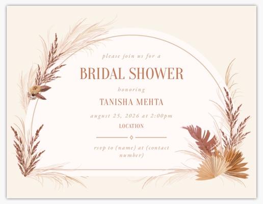 Design Preview for Bridal Shower Invitations & Announcements, 5.5" x 4" Flat