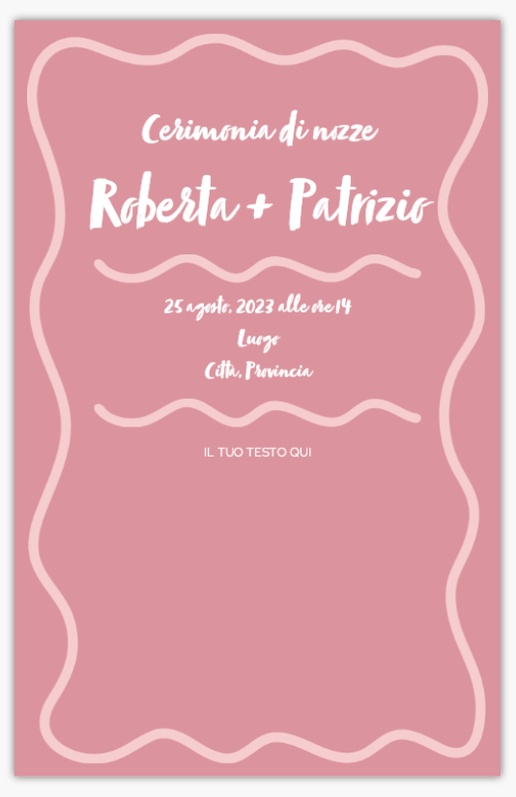 Anteprima design per Programmi di nozze, 21,6 x 13,9 cm