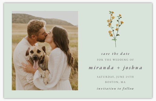 A botanicals flower gray design for Save the Date with 1 uploads