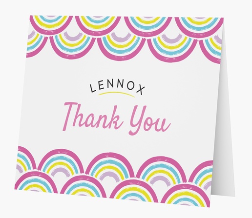 A colorful thank you card white pink design for Child Birthday
