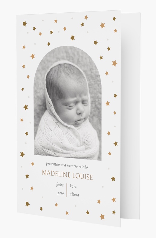 Un bebé Tarjeta de Navidad del anuncio del bebé diseño blanco crema para Tema con 1 imágenes