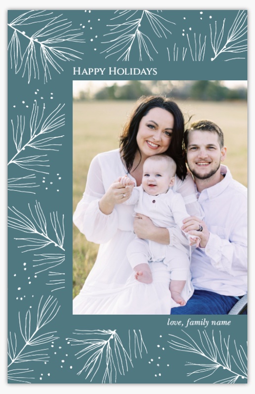A timelessgreenery happy holidays blue gray design for Greeting with 1 uploads