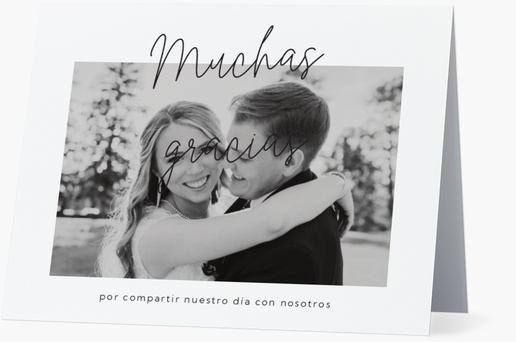 Un boda gracias tarjeta de agradecimiento de boda diseño crema blanco para Fotos con 1 imágenes