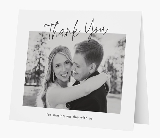 A wedding thank you wedding thank you card white purple design for Photo with 1 uploads