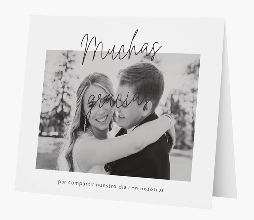 Un boda gracias tarjeta de agradecimiento de boda diseño blanco violeta para Fotos con 1 imágenes