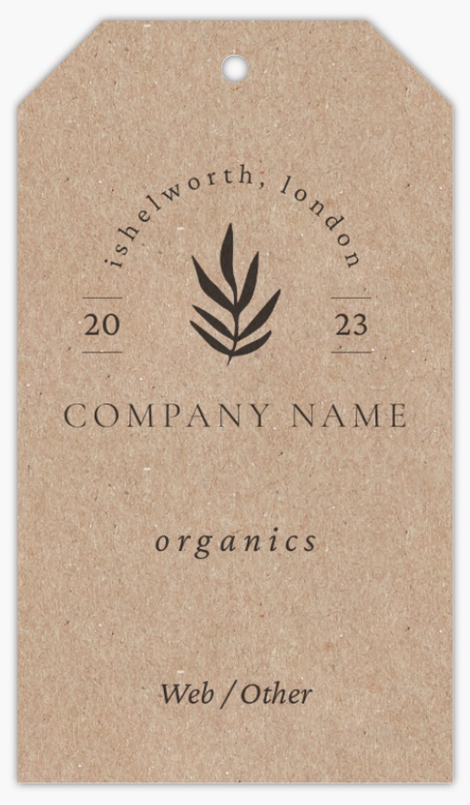 Design Preview for Design Gallery: Health & Wellness Swing Tags, 5 x 9 cm Kraft
