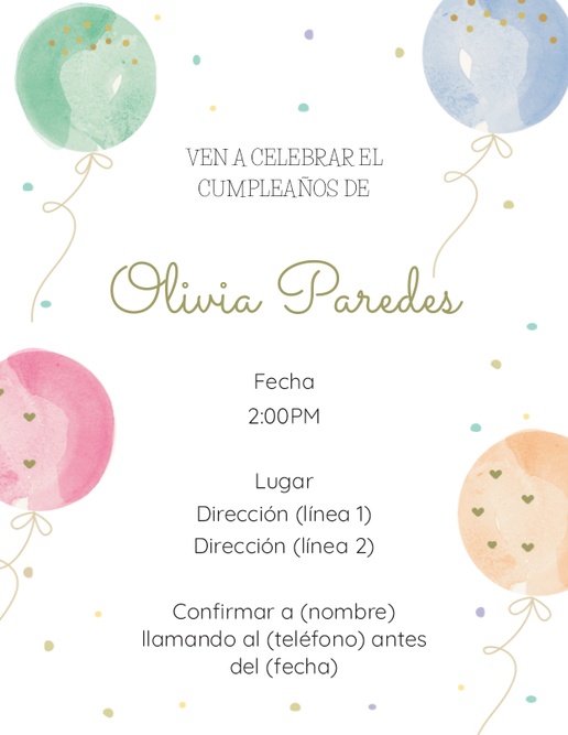 Vista previa del diseño de Invitaciones para fiesta de cumpleaños infantil , 13,9 x 10,7 cm