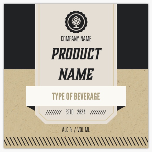 Design Preview for Design Gallery: Modern & Simple Beer Labels, Square 7.5 x 7.5 cm Horizontal