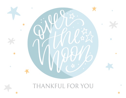 A night sky moon white design for Baby Shower