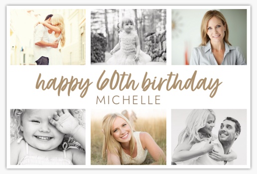 A milestone birthday sign photos white gray design for Occasion with 6 uploads