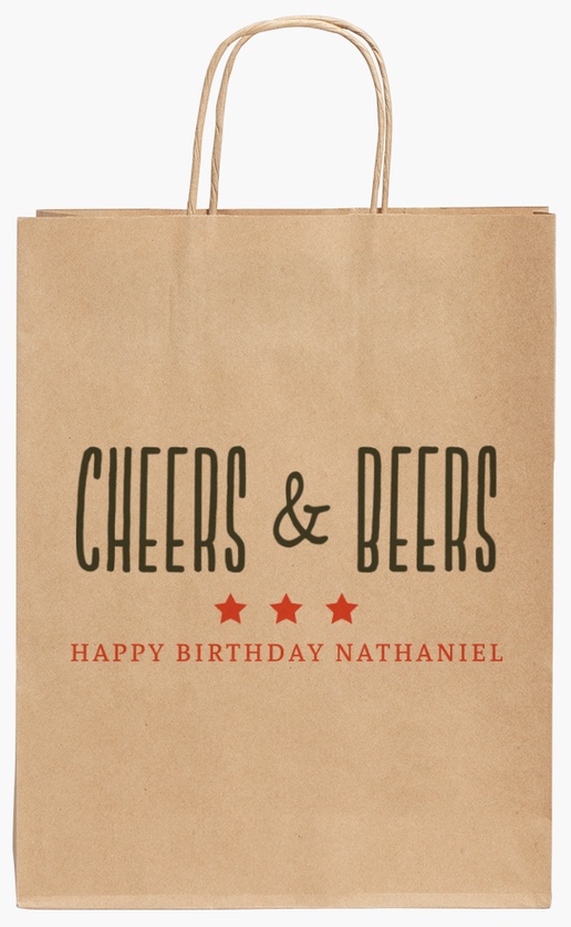 Design Preview for Design Gallery: Adult Birthday Standard Kraft Paper Bags, 24 x 11 x 31 cm