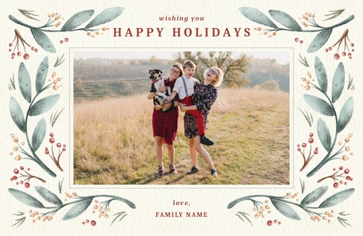 Design Preview for Design Gallery: 2023 Trend - Festive Farmhouse Christmas Cards, Flat 4.6" x 7.2" 