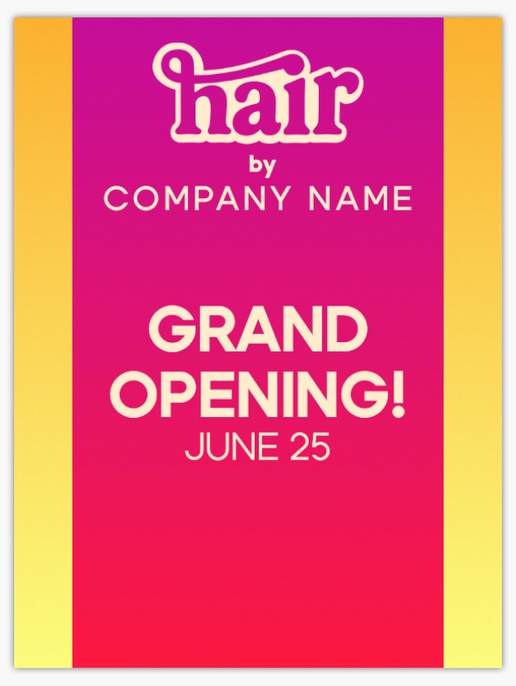A grand opening hair pink yellow design