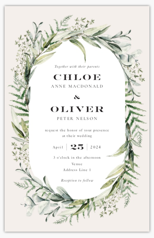 Design Preview for Design Gallery: Spring Wedding Invitations, Flat 18.2 x 11.7 cm