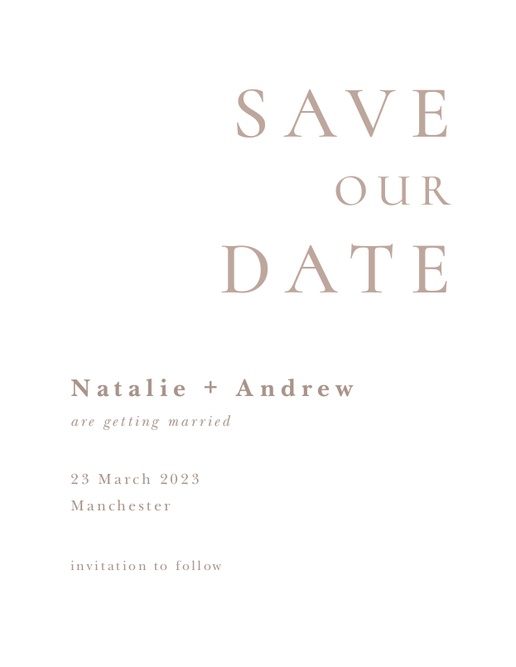 Design Preview for Save The Date Cards, 13.9 x 10.7 cm
