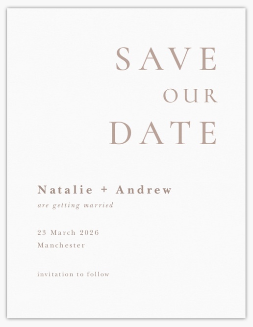 Design Preview for Design Gallery: Minimal Save The Date Cards, Flat 10.7 x 13.9 cm