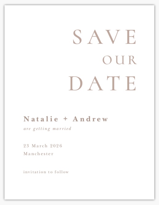 Design Preview for Design Gallery: Minimal Save The Date Cards, 13.9 x 10.7 cm