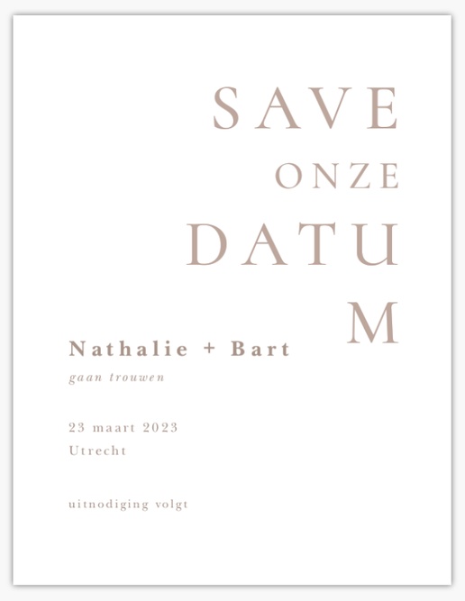 Voorvertoning ontwerp voor Save-the-date kaarten, 13,9 x 10,7 cm