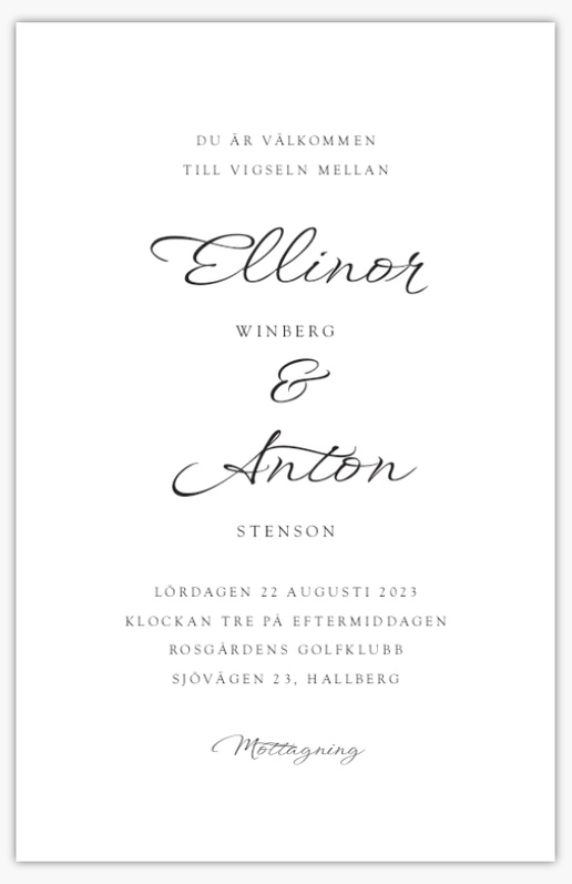 Förhandsgranskning av design för Designgalleri: Elegant Bröllopsinbjudningar, Enkelt 21.6 x 13.9 cm
