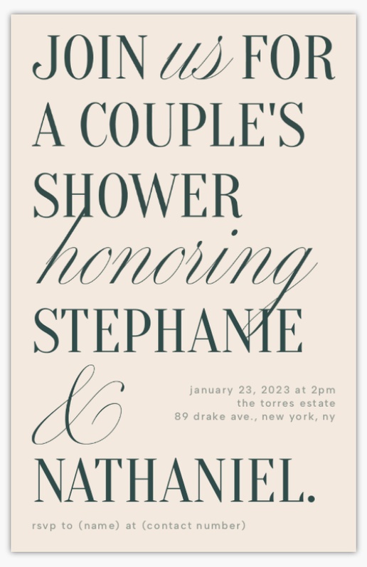 A script mixed type cream design for Bridal Shower