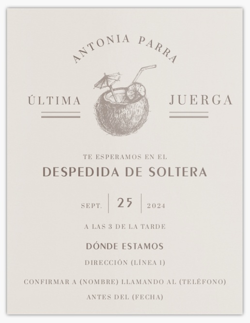Vista previa del diseño de Galería de diseños de tarjetas e invitaciones para despedidas de soltero y soltera, Plano 13,9 x 10,7 cm
