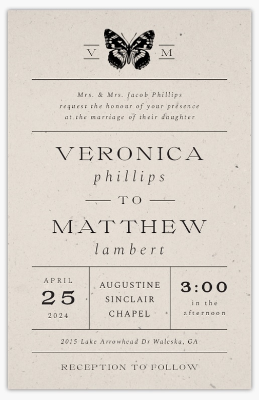 Design Preview for 2024 Trend - New Rustic Wedding Invitations Templates, 4.6" x 7.2" Flat