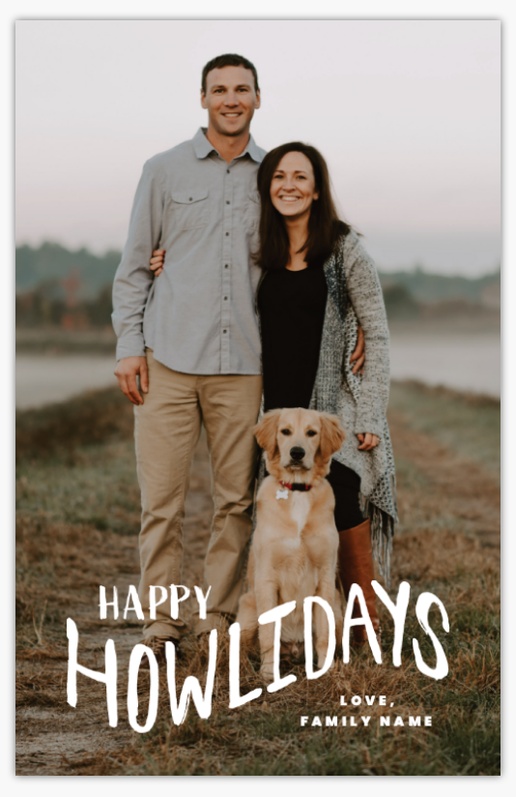 A humor dog holiday card white design for Modern & Simple with 1 uploads
