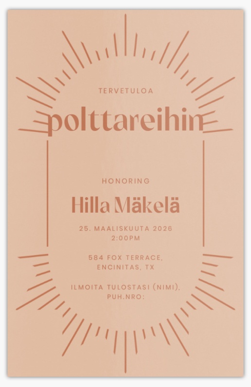 Mallin esikatselu Mallivalikoima: Boheemi Kutsukortit ja ilmoitukset, Yksiosainen 18.2 x 11.7 cm