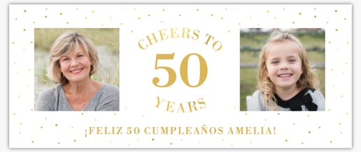 Un cumpleaños de adulto oro diseño blanco crema para Cumpleaños significativos con 2 imágenes