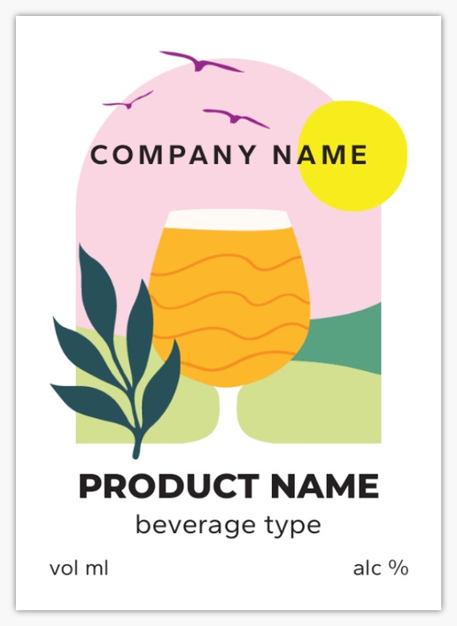 Design Preview for Design Gallery: Minimal Beer Labels, Rectangle 7.4 x 5.3 cm (A8) Vertical