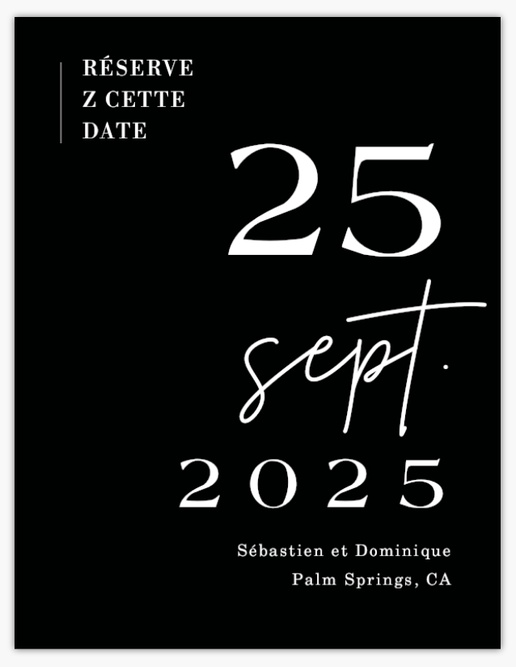 Aperçu du graphisme pour Cartes « Save the Date », 13,9 x 10,7 cm