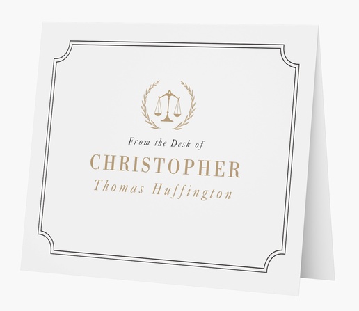 Design Preview for Law, Public Safety & Politics Personalized Note Cards Templates, Folded 5.5" x 4"