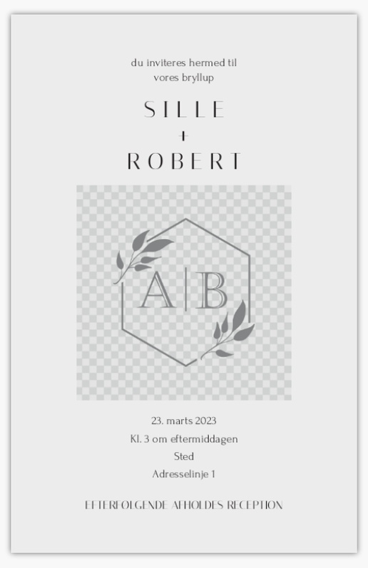 Forhåndsvisning af design for Designgalleri: Bryllupsinvitationer, Enkeltsidet 18.2 x 11.7 cm