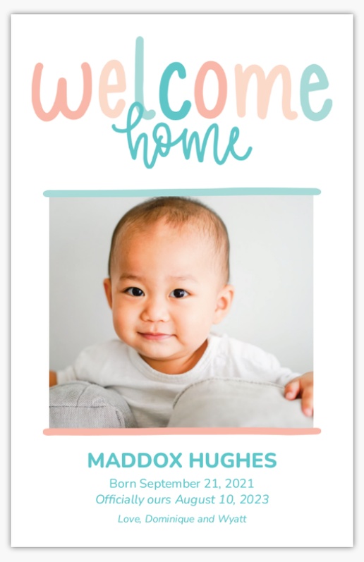 A welcome home baby adoption blue pink design for Theme with 1 uploads