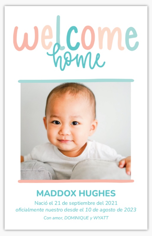 Un bienvenido a casa bebé adopción diseño azul rosa para Tema con 1 imágenes