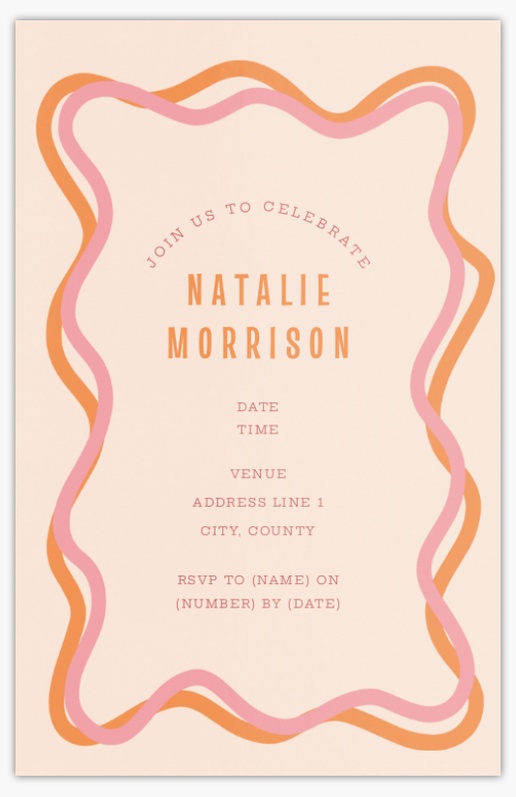 Design Preview for Invitations Templates & Designs, Flat 18.2 x 11.7 cm