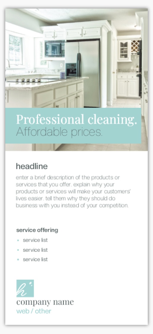 Design Preview for Cleaning Services Custom Flyers Templates, 3.75" x 8.25"