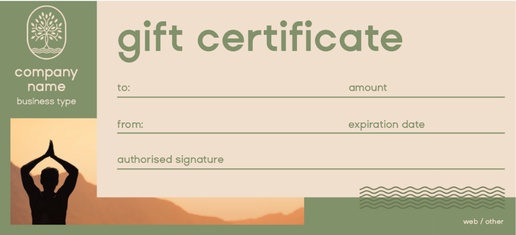 Design Preview for Nature & Landscapes Gift Certificates Templates