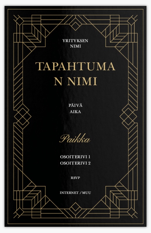 Mallin esikatselu Mallivalikoima: Päivällinen & Cocktail Kutsukortit ja ilmoitukset, Yksiosainen 18.2 x 11.7 cm
