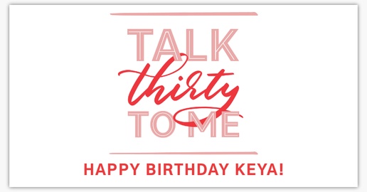 A talk thirty to me colorful red pink design for Adult Birthday