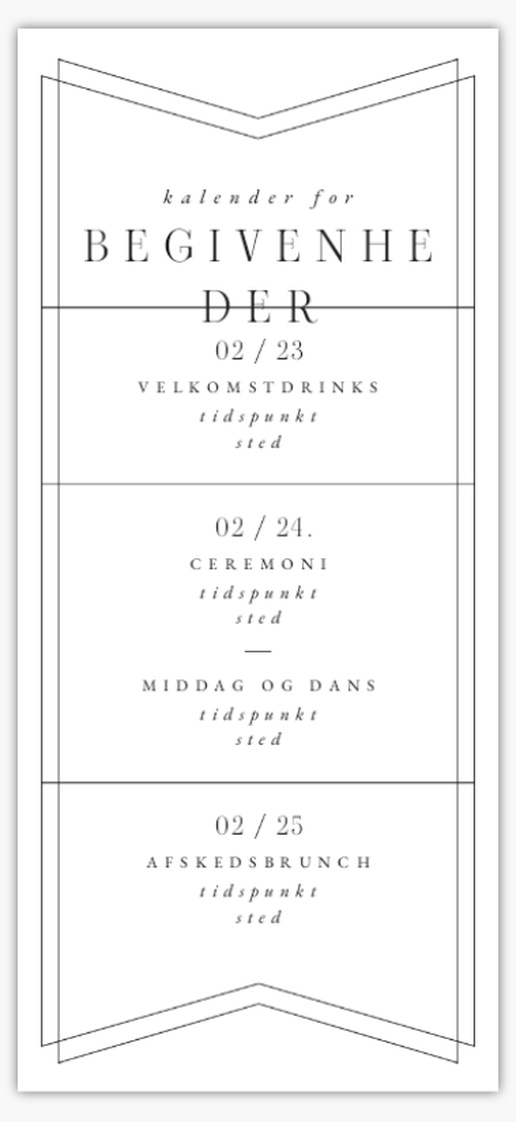 Forhåndsvisning af design for Designgalleri: Vintage Bryllupsprogrammer, 21 x 9.5 cm