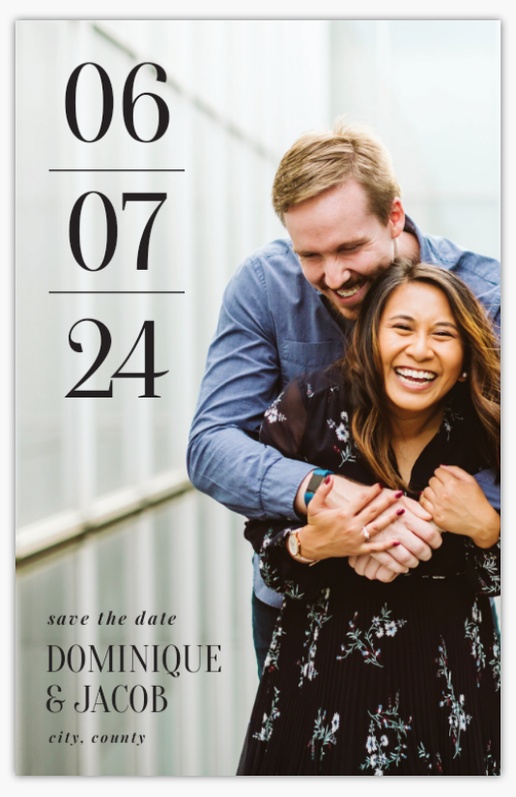 Design Preview for Minimal Save the Date Cards Templates, 4.6" x 7.2"