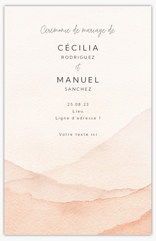 Aperçu du graphisme pour Programmes de mariage, 21,6 x 13,9 cm