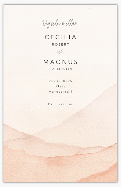 Förhandsgranskning av design för Designgalleri: Mönster Bröllopsprogram, 21,6 x 13,9 cm