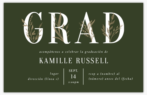 Un hojas naturaleza diseño gris para Fiesta de graduación