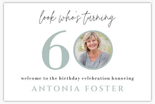 A photo 60th birthday white design for Birthday with 1 uploads