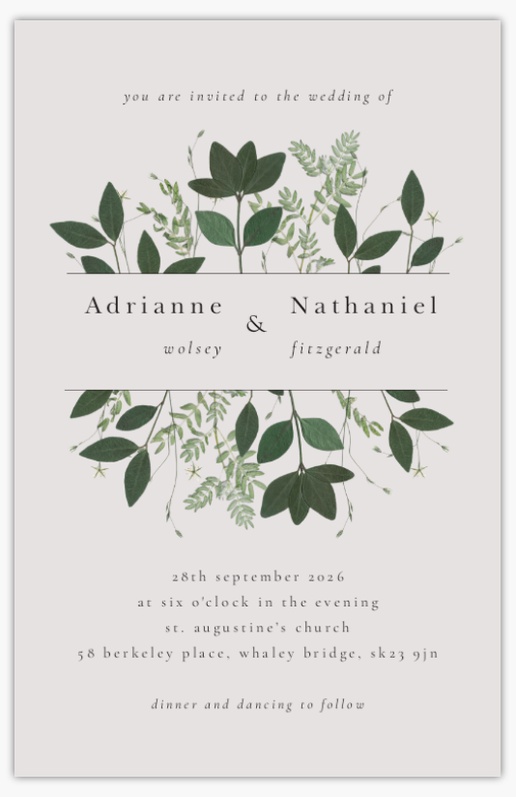 Design Preview for Design Gallery: Greenery Wedding Invitations, Flat 21.6 x 13.9 cm