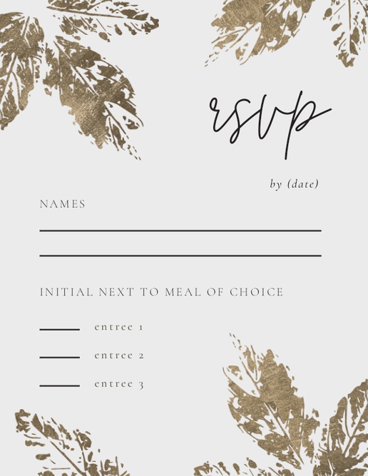 A gold rsvp white gray design for Fall
